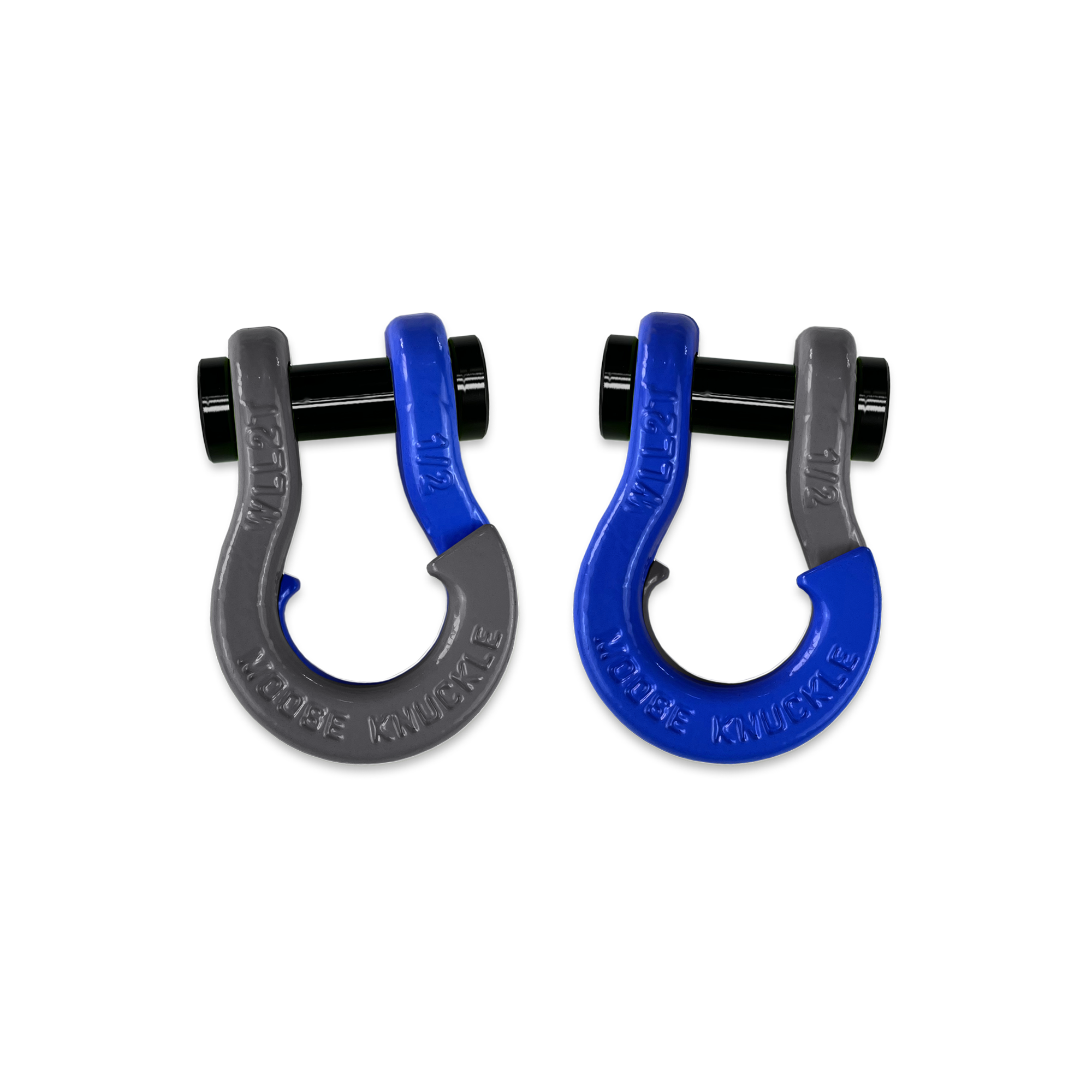 Jowl 1/2 inch SxS Split Shackle in Gun Gray and Blue Balls Combo