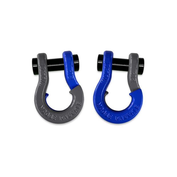 Jowl 1/2 inch SxS Split Shackle in Gun Gray and Blue Balls Combo