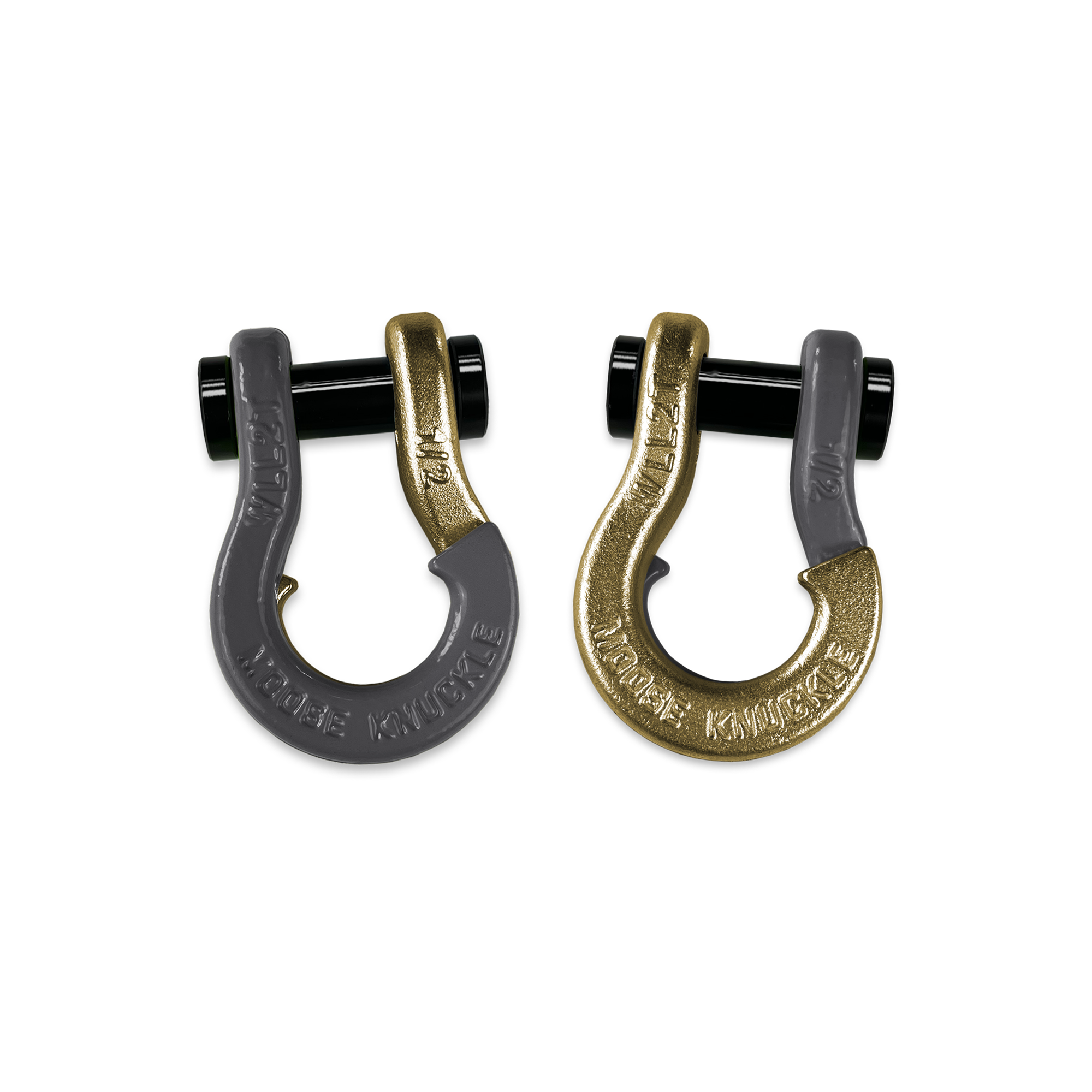 Jowl 1/2 inch SxS Split Shackle in Gun Gray and Brass Knuckle Combo