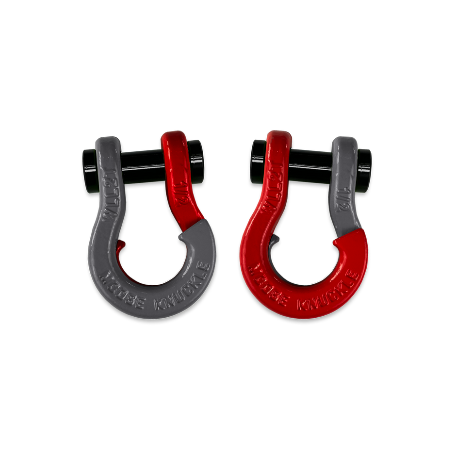 Jowl 1/2 inch SxS Split Shackle in Gun Gray and Flame Red Combo