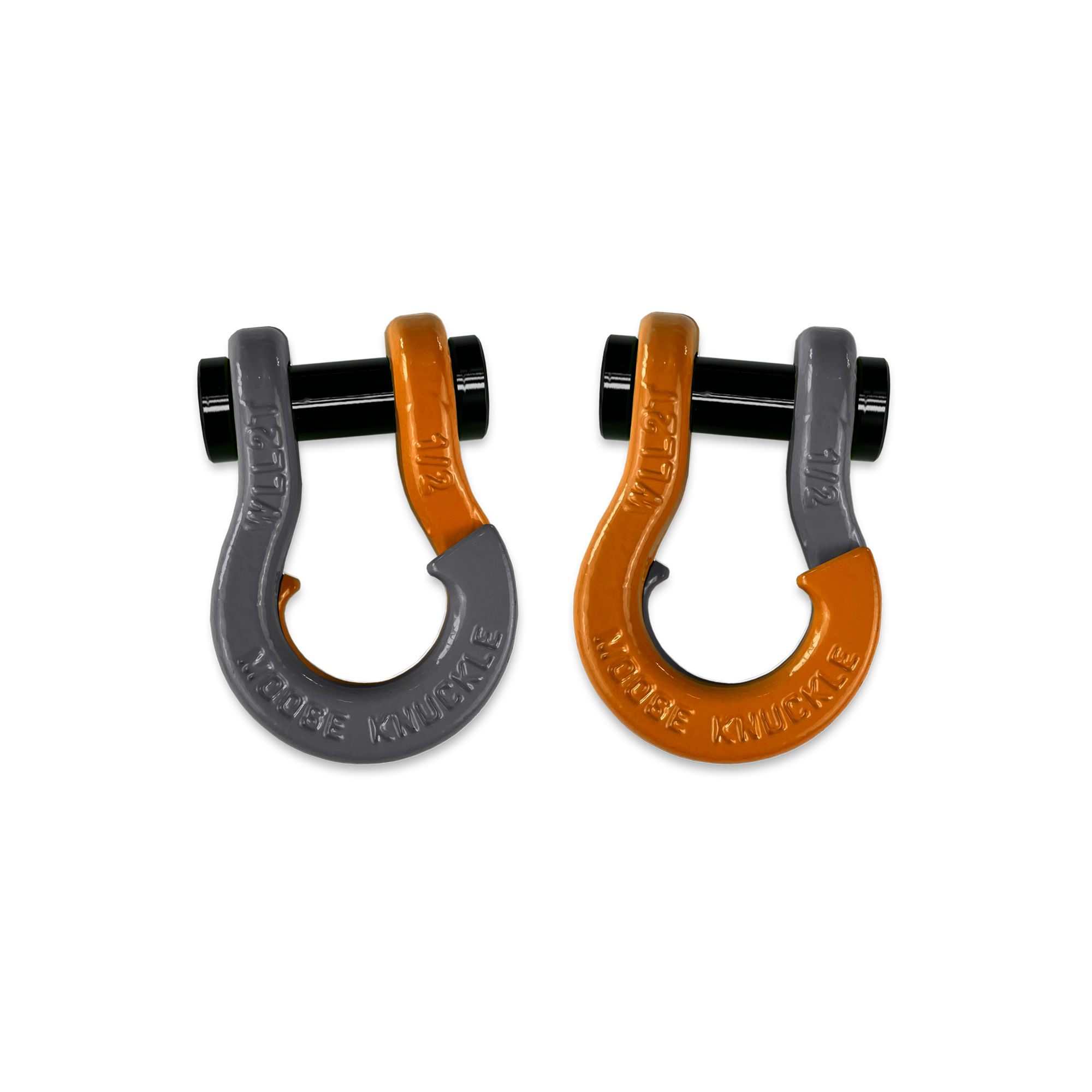 Jowl 1/2 inch SxS Split Shackle in Gun Gray and Obscene Orange Combo