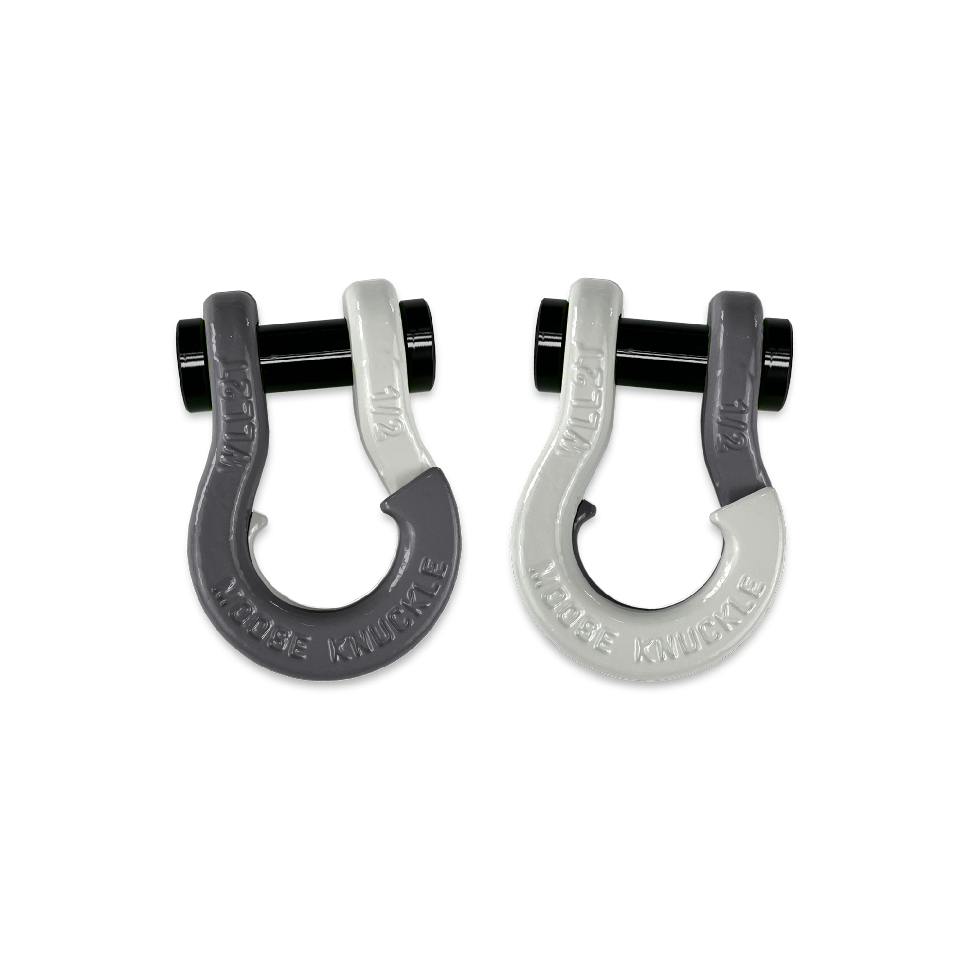 Jowl 1/2 inch SxS Split Shackle in Gun Gray and Pure White Combo