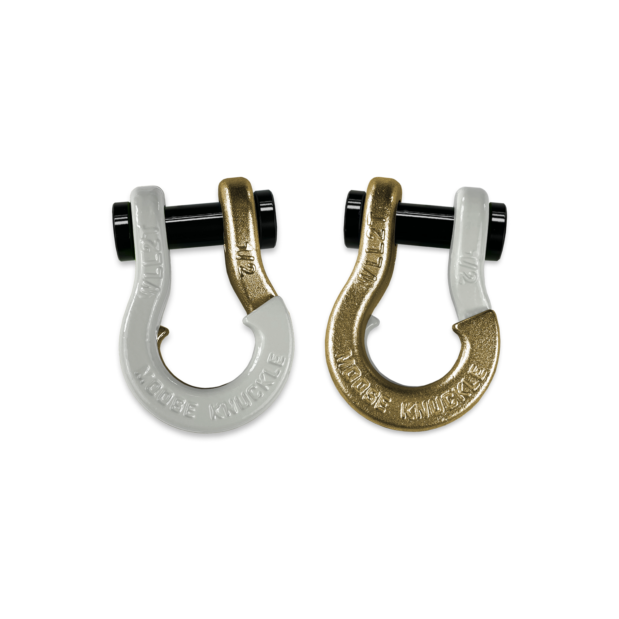 Jowl 1/2 inch SxS Split Shackle in Pure White and Brass Knuckle Combo