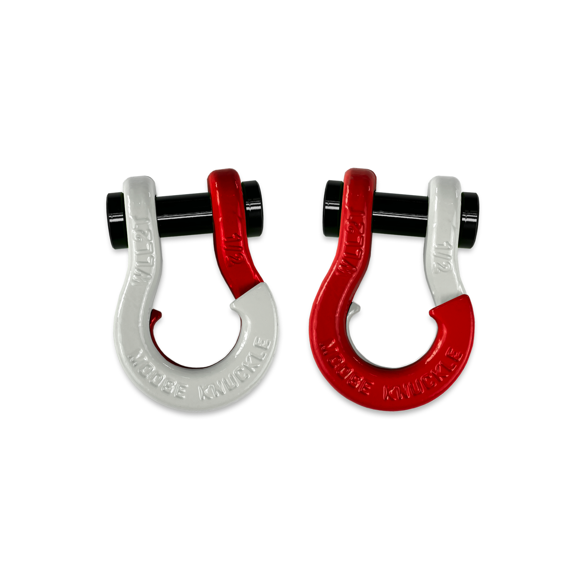 Jowl 1/2 inch SxS Split Shackle in Pure White and Flame Red Combo