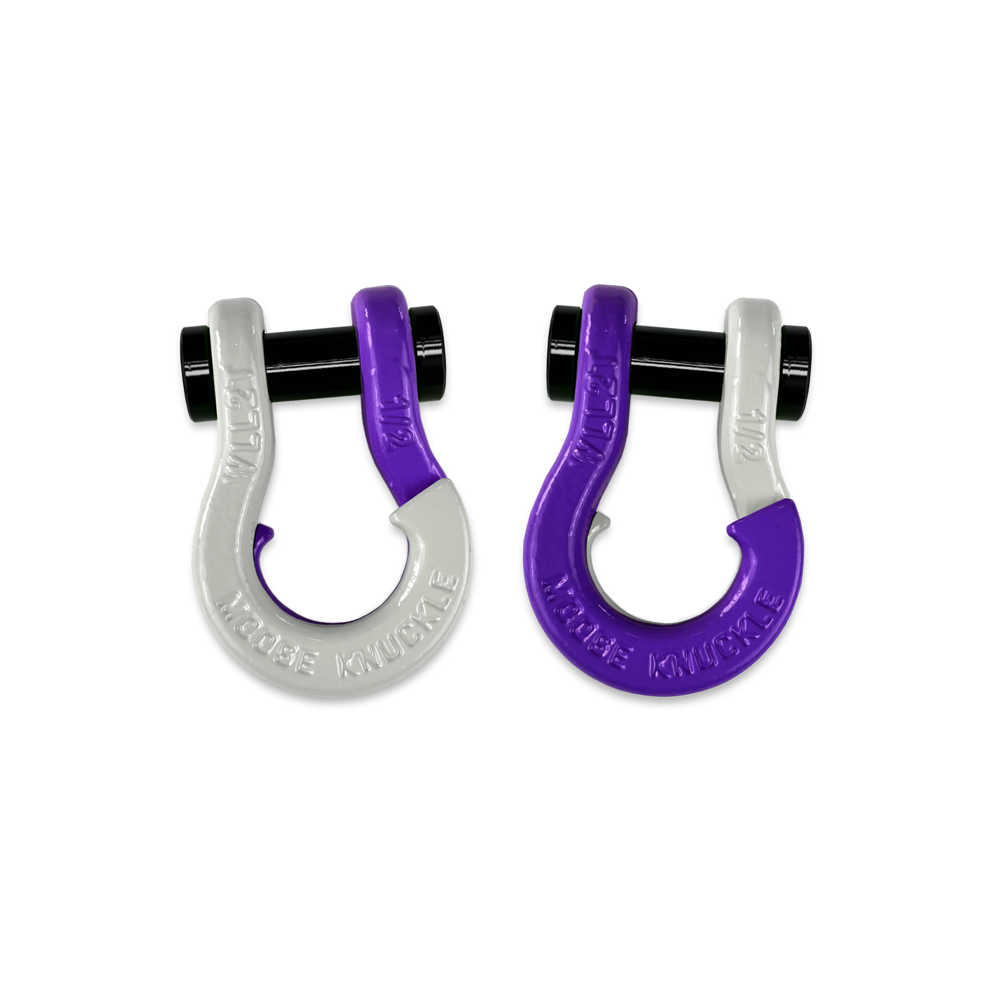 Jowl 1/2 inch SxS Split Shackle in Pure White and Grape Escape Combo