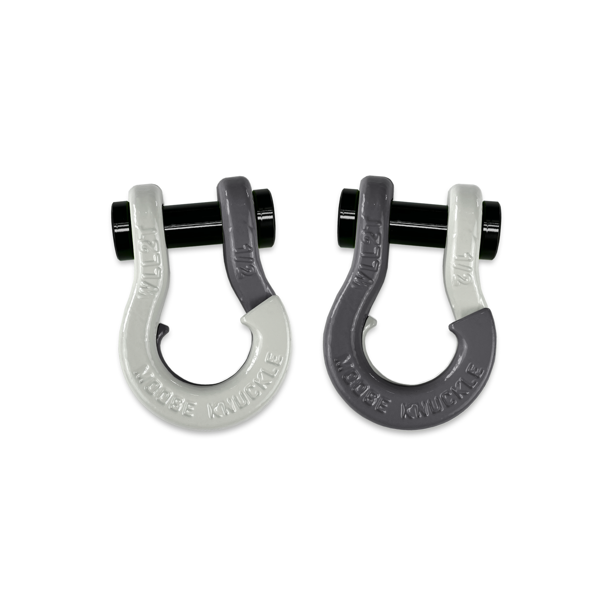 Jowl 1/2 inch SxS Split Shackle in Pure White and Gun Gray Combo