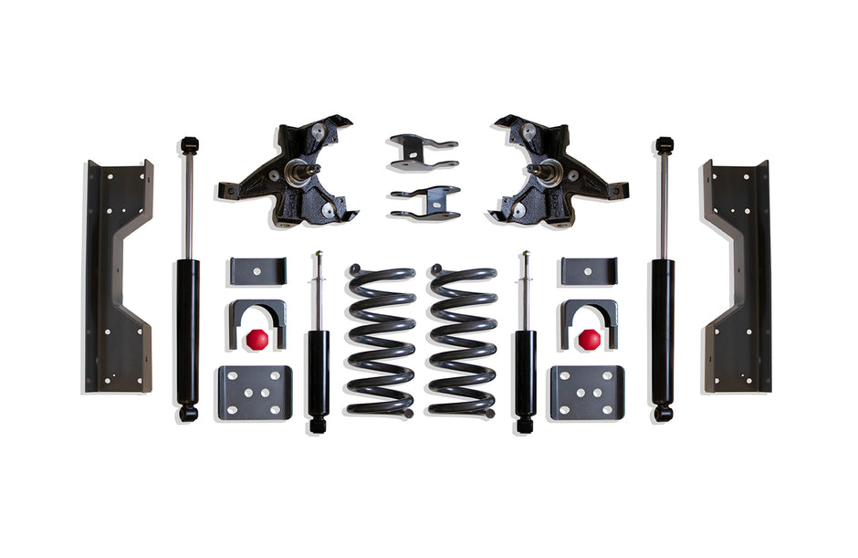 1988-1998 SILVERADO/SIERRA 1500 2WD 4"/6" LOWERING KIT (V8, LD ROTORS)
