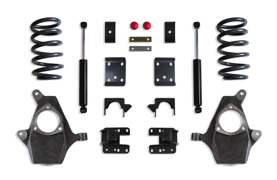 2007-2013 SILVERADO/SIERRA 1500 2WD/4WD 4"/6" LOWERING KIT (COILS/SPINDLES, EXT/CREW CAB) (CAST STEEL ARMS)