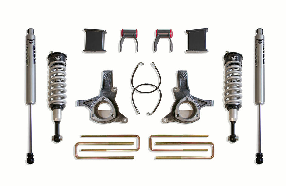 2007-2016 SILVERADO/SIERRA 1500 2WD 7" LIFT KIT (FOX SHOCKS) (CAST STEEL ARMS)