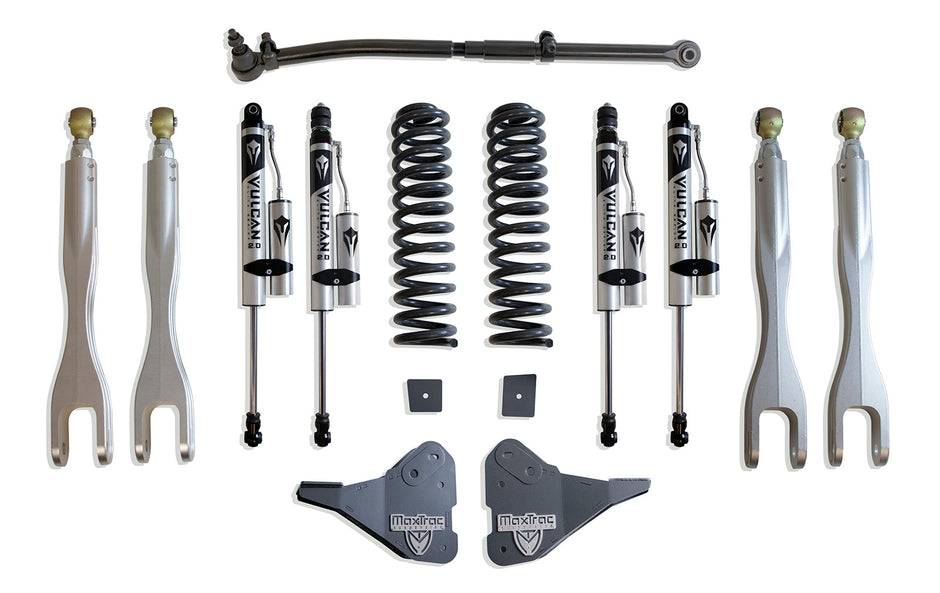 2023-2025 F-250/F-350 4WD DIESEL 2.5" COIL SPRING LEVELING KIT W/ 4-LINKS (VULCAN RESERVOIR SHOCKS)