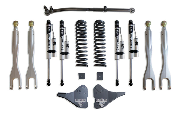 2023-2025 F-250/F-350 4WD DIESEL 2.5" COIL SPRING LEVELING KIT W/ 4-LINKS (VULCAN RESERVOIR SHOCKS)