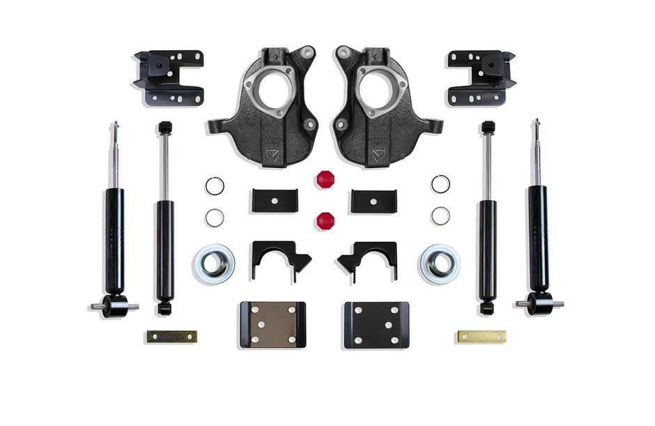 2016-2018 SILVERADO/SIERRA 1500 2WD/4WD 3"/5" - 4"/6" LOWERING KIT (SPINDLES/STRUTS) (STAMPED/ALUM ARMS)