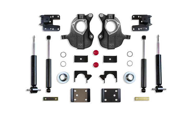 2016-2018 SILVERADO/SIERRA 1500 2WD/4WD 3"/5" - 4"/6" LOWERING KIT (SPINDLES/STRUTS) (STAMPED/ALUM ARMS)