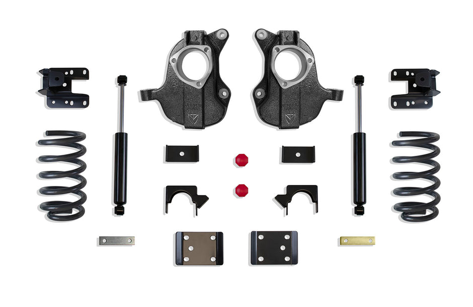 2016-2018 SILVERADO/SIERRA 1500 2WD/4WD 3"/5" LOWERING KIT (SPINDLES/COILS) (2DR, STAMPED/ALUM ARMS)