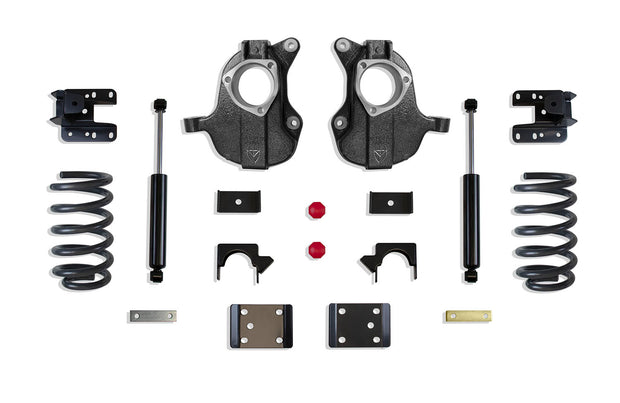 2016-2018 SILVERADO/SIERRA 1500 2WD/4WD 3"/5" LOWERING KIT (SPINDLES/COILS) (2DR, STAMPED/ALUM ARMS)