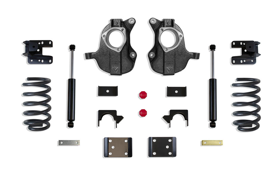 2016-2018 SILVERADO/SIERRA 1500 2WD/4WD 3"/5" LOWERING KIT (SPINDLES/COILS) (4DR, STAMPED/ALUM ARMS)