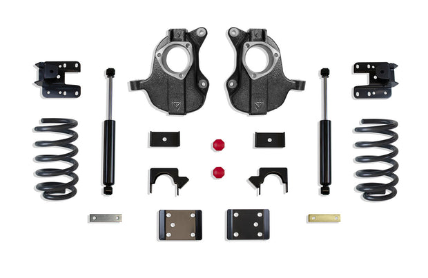 2016-2018 SILVERADO/SIERRA 1500 2WD/4WD 3"/5" LOWERING KIT (SPINDLES/COILS) (4DR, STAMPED/ALUM ARMS)