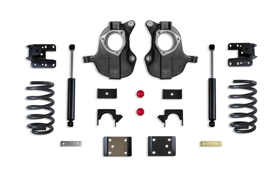 2016-2018 SILVERADO/SIERRA 1500 2WD/4WD 4"/6" LOWERING KIT (SPINDLES/COILS) (2DR, STAMPED/ALUM ARMS)