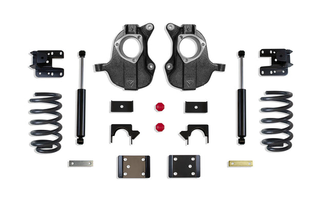 2016-2018 SILVERADO/SIERRA 1500 2WD/4WD 4"/6" LOWERING KIT (SPINDLES/COILS) (2DR, STAMPED/ALUM ARMS)