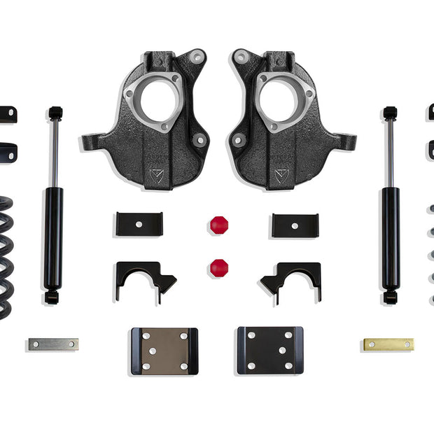 2016-2018 SILVERADO/SIERRA 1500 2WD/4WD 4"/6" LOWERING KIT (SPINDLES/COILS) (2DR, STAMPED/ALUM ARMS)