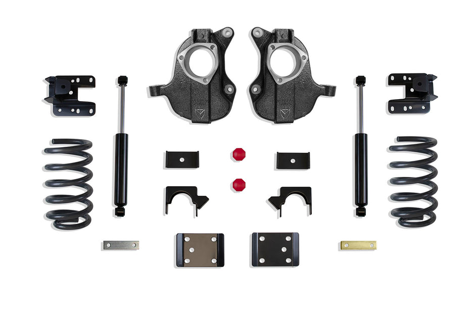 2016-2018 SILVERADO/SIERRA 1500 2WD/4WD 4"/6" LOWERING KIT (SPINDLES/COILS) (4DR, STAMPED/ALUM ARMS)