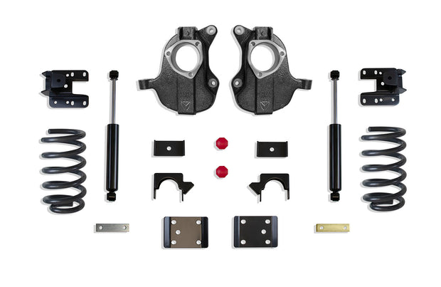 2016-2018 SILVERADO/SIERRA 1500 2WD/4WD 4"/6" LOWERING KIT (SPINDLES/COILS) (4DR, STAMPED/ALUM ARMS)