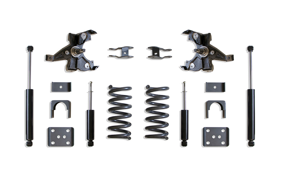 1988-1998 SILVERADO/SIERRA 1500 2WD 3"/5" LOWERING KIT (V8, HD ROTORS)