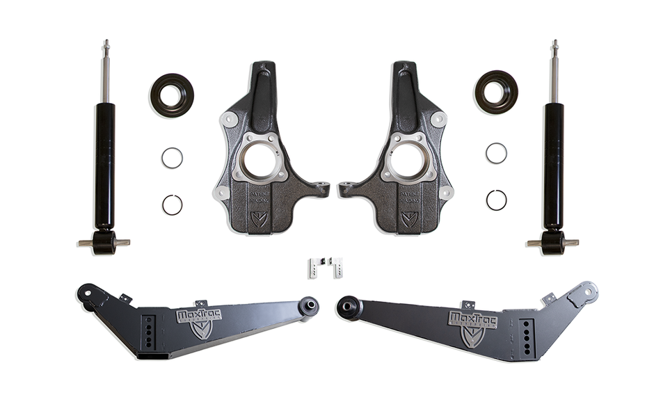 2021-2025 GM SUV 3"/4" LOWERING KIT (SPINDLES/STRUTS/REAR ARMS) (NON MAGNERIDE/ADAPTIVE RIDE) *** SIGNIFICANT REAR GROUND CLEARANCE REDUCTION ***