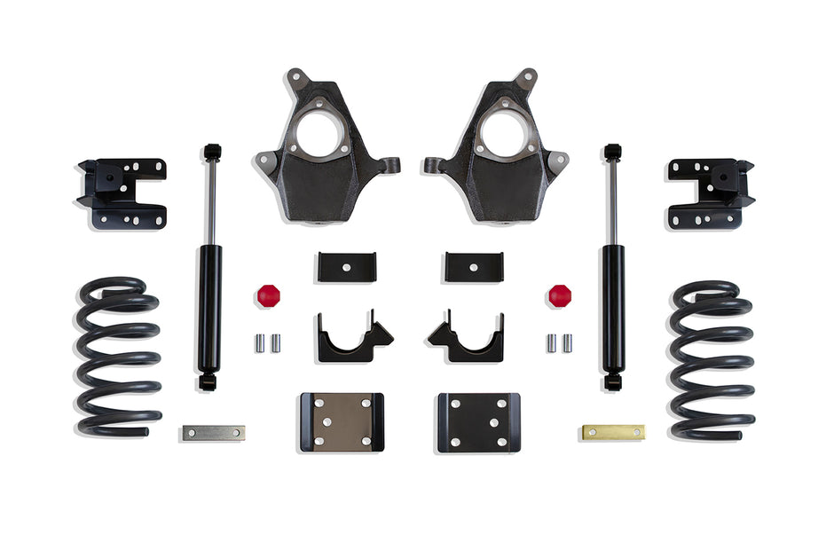2014-2018 SILVERADO/SIERRA 1500 2WD/4WD 3"/5" LOWERING KIT (SPINDLES/COILS, SINGLE CAB, CAST STEEL ARMS)