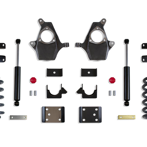 2014-2018 SILVERADO/SIERRA 1500 2WD/4WD 3"/5" LOWERING KIT (SPINDLES/COILS, SINGLE CAB, CAST STEEL ARMS)