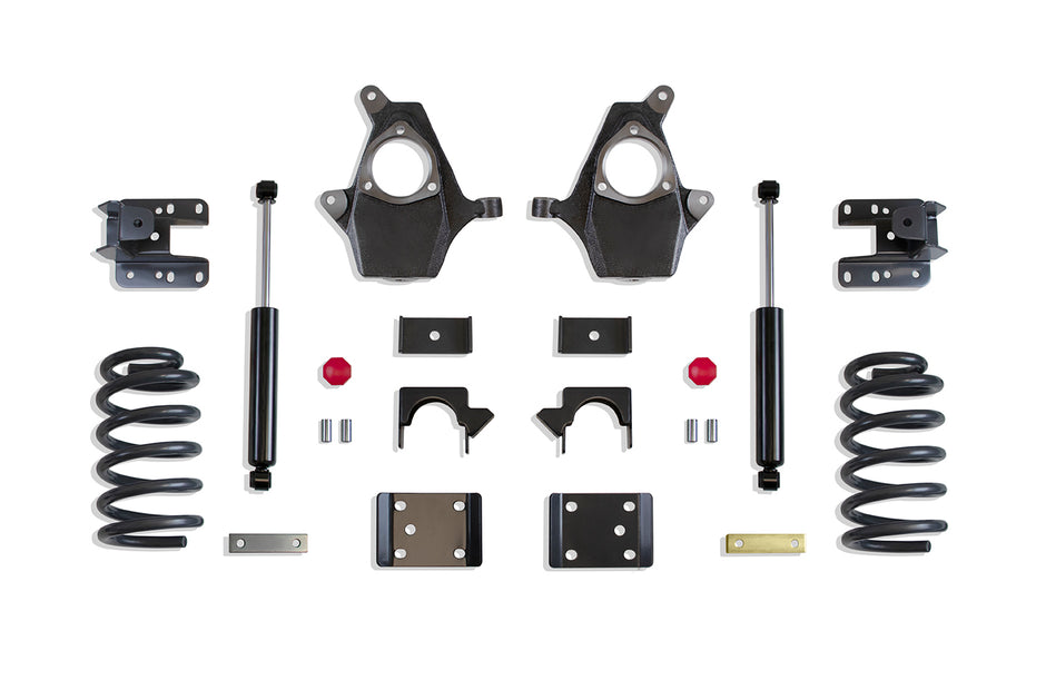 2014-2018 SILVERADO/SIERRA 1500 2WD/4WD 4"/6" LOWERING KIT (SPINDLES/COILS, SINGLE CAB, CAST STEEL ARMS)