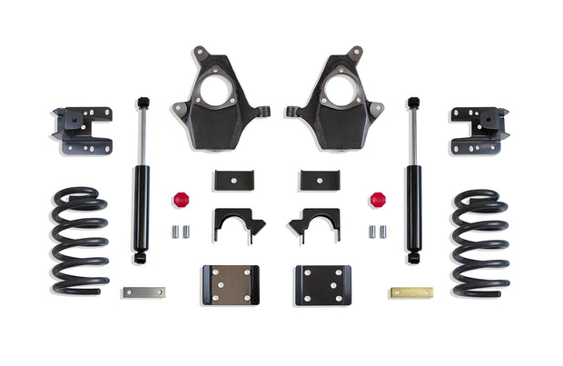 2014-2018 SILVERADO/SIERRA 1500 2WD/4WD 4"/6" LOWERING KIT (SPINDLES/COILS, SINGLE CAB, CAST STEEL ARMS)