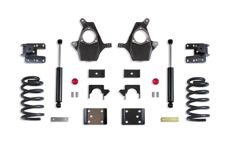 2014-2018 SILVERADO/SIERRA 1500 2WD/4WD 4"/6" LOWERING KIT (SPINDLES/COILS, EXT/CREW CAB, CAST STEEL ARMS)