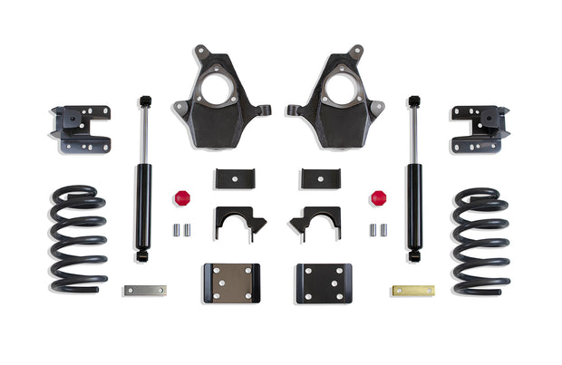 2014-2018 SILVERADO/SIERRA 1500 2WD/4WD 4"/6" LOWERING KIT (SPINDLES/COILS, EXT/CREW CAB, CAST STEEL ARMS)