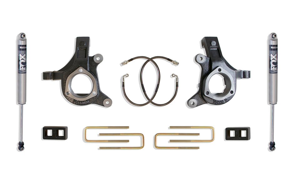 2007-2016 SILVERADO/SIERRA 1500 2WD 3" LIFT KIT (FOX SHOCKS) (CAST STEEL ARMS)