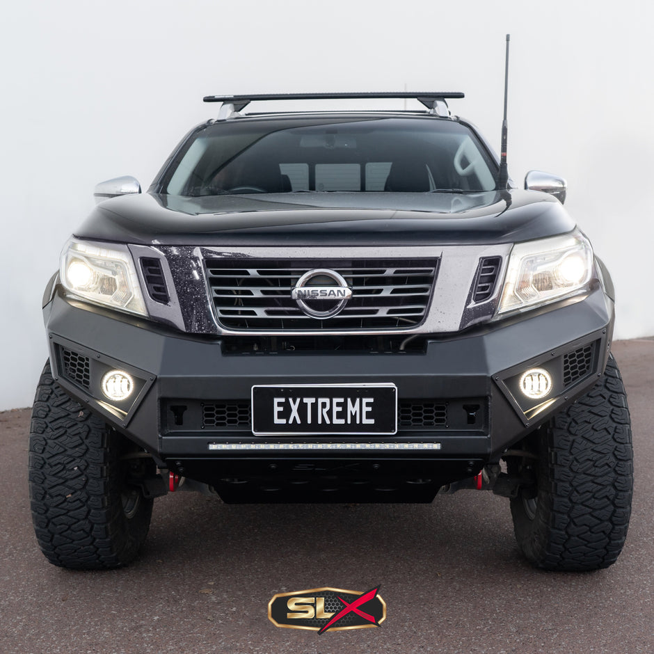 SUITS NISSAN NAVARA NP300 BLACK POWDER COAT- EXTREME SERIES BULLBAR- GEN X