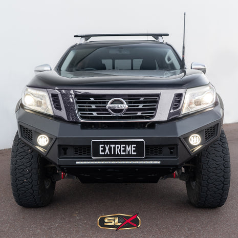 SUITS NISSAN NAVARA NP300 BLACK POWDER COAT- EXTREME SERIES BULLBAR- GEN X