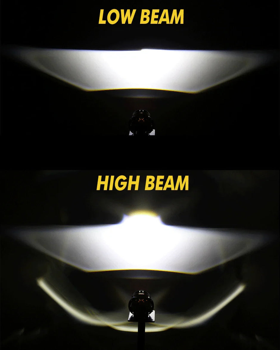 (2pcs/Set)2.5 Inch 100W 6000K Bi-LED Projector Headlight with 3 Direct Laser High Beam Lenses S8 Series – Non-Destructive Installation-S8 Triple Laser