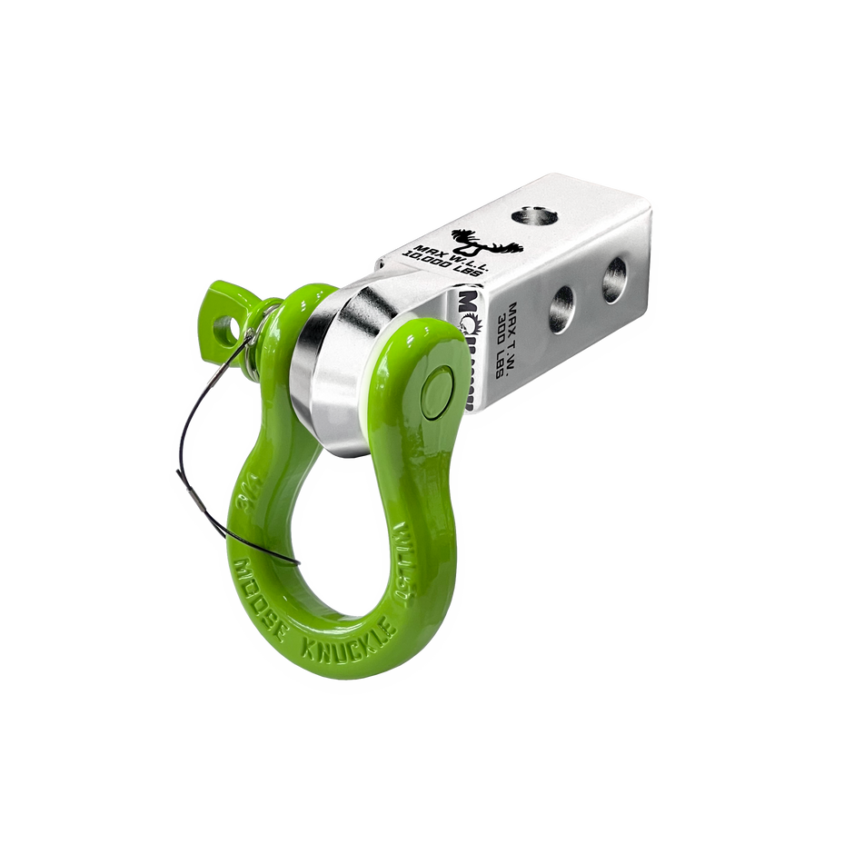 B'oh 3/4 Pin Shackle & 2.0 Receiver (Atomic Silver and Sublime Green Combo)