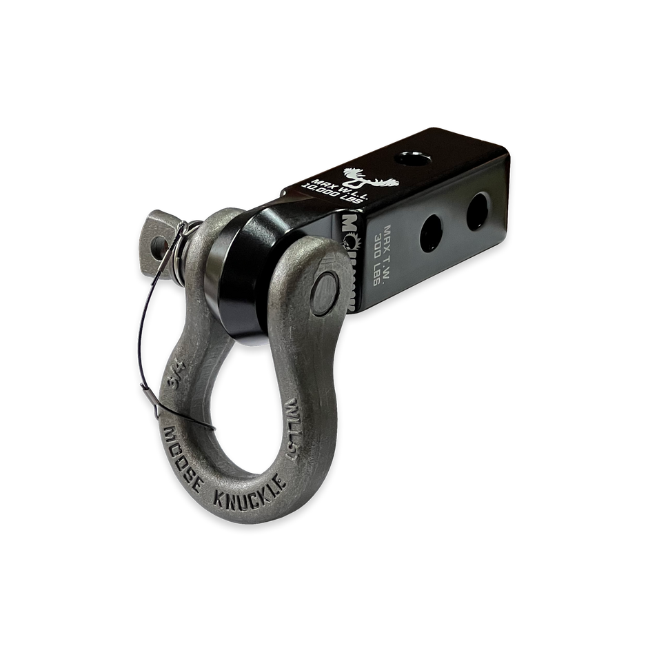 B'oh 3/4 Pin Shackle & 2.0 Receiver (Black and Raw Dog Combo)