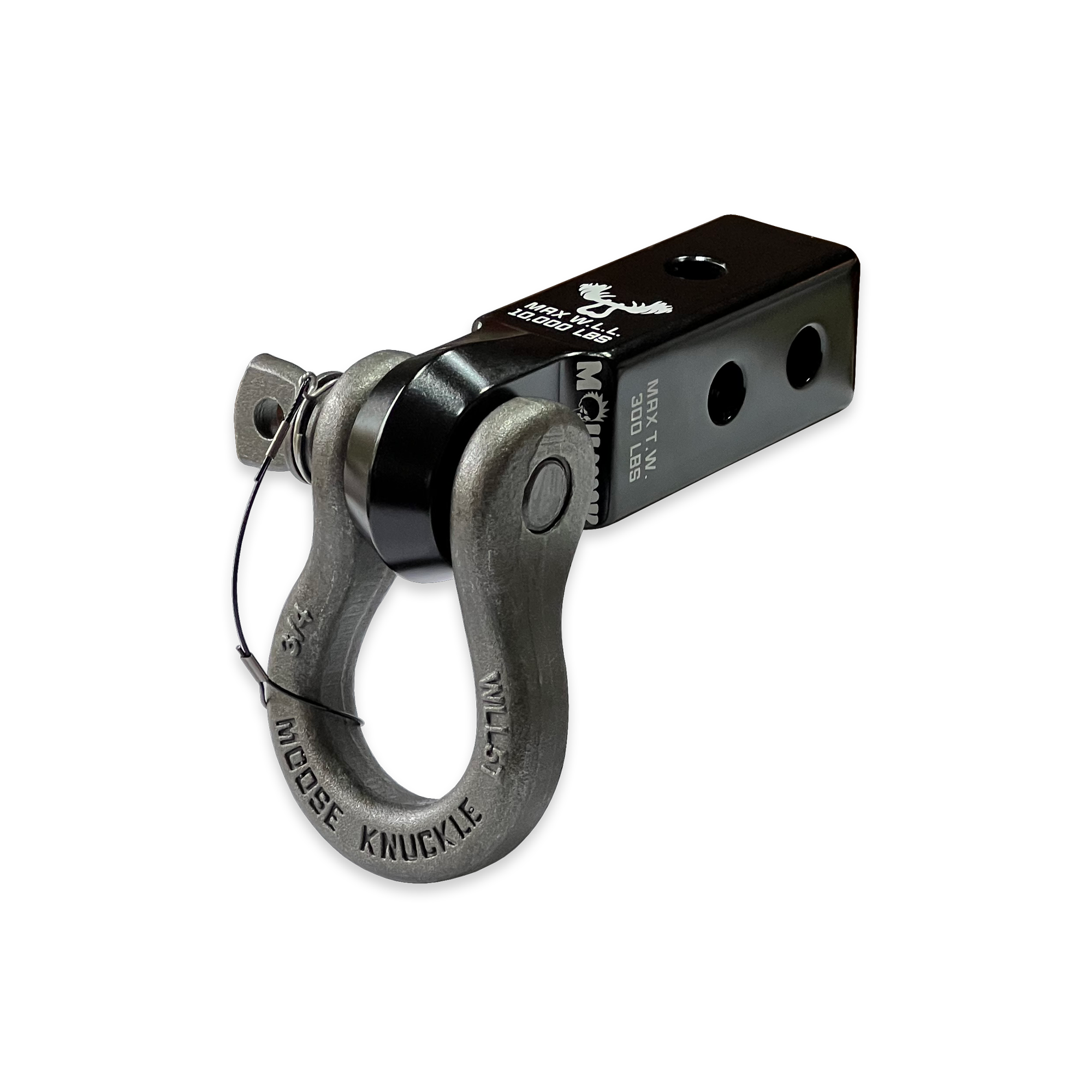 B'oh 3/4 Pin Shackle & 2.0 Receiver (Black and Raw Dog Combo)