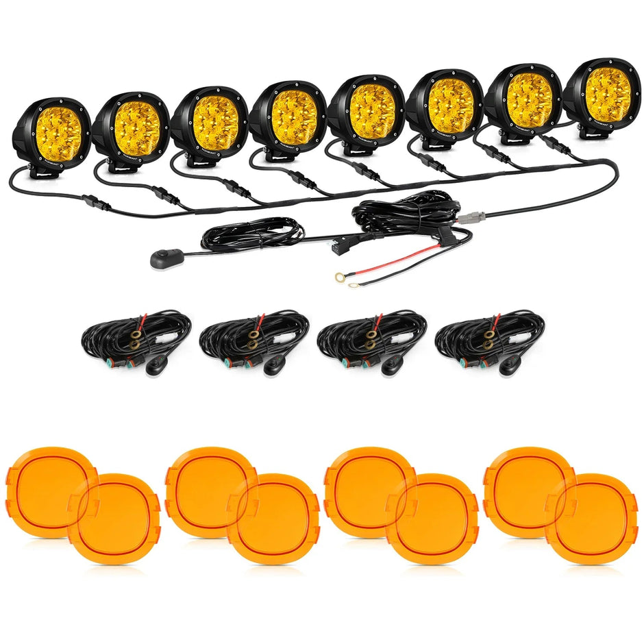 P4 Series | 4 Inch 90W Round LED Driving Lights Spot Amber Pod Lights
