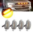 (4pcs/set) LED Front Hood Grille Lights Raptor Style Amber Light Fit for Pickup Truck Off-Road SUV Amber Shell