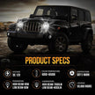 (2PCS/SET) 7 INCH 90W DOT APPROVED LED HEADLIGHTS WITH HALO RING DRL & HIGH LOW BEAM FOR JEEP WRANGLER JK TJ LJ CJ