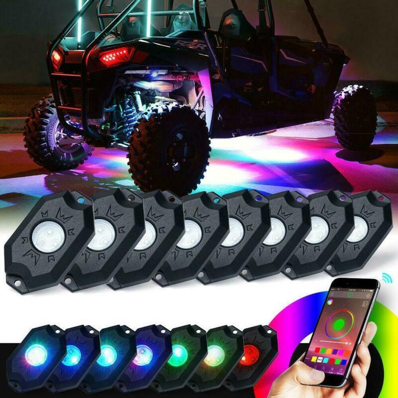 RGB LED Rock Light Set with Bluetooth Controller