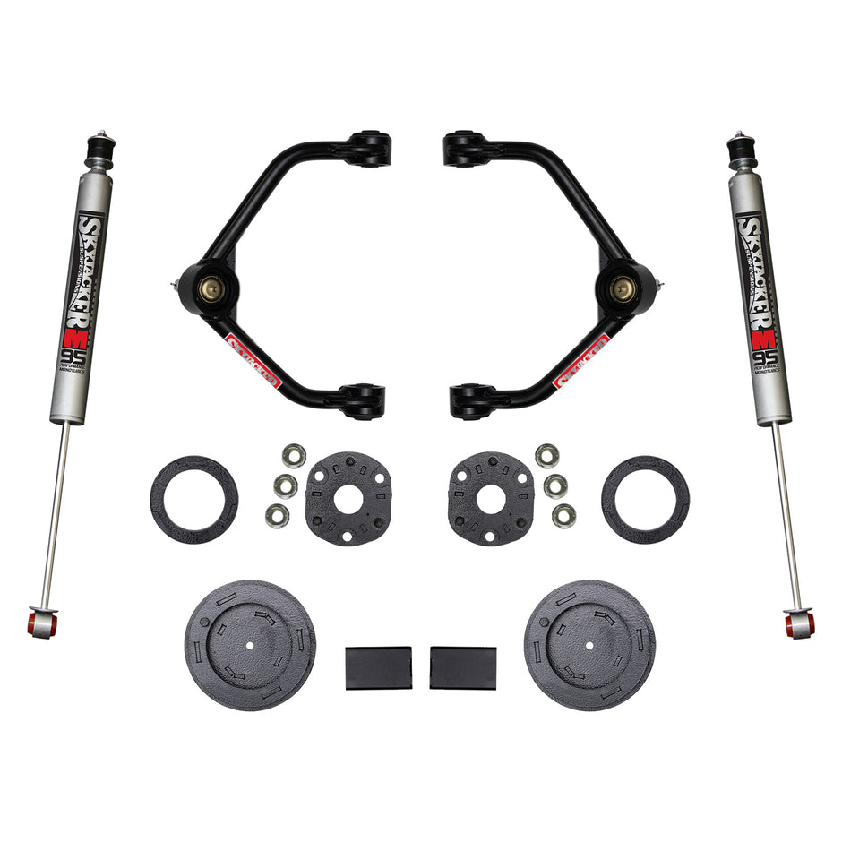 3 Inch Suspension Lift Kit With Front Strut Spacers Front Upper A-arms Rear Coil Spring Spacers Rear Bump Stop Spacers And Rear M95 Monotube Shocks 2019-2021 Ram 1500 Skyjacker