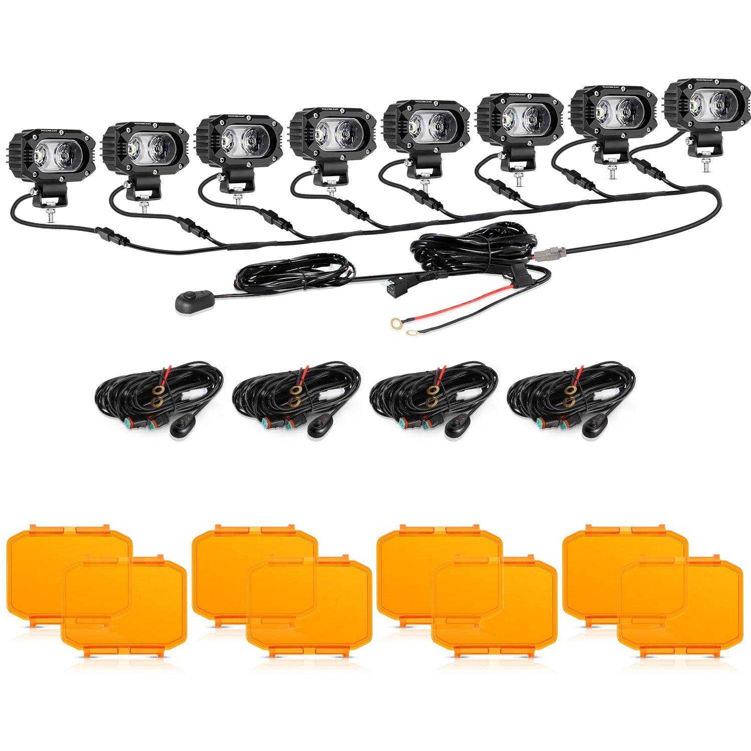 R4 Series | 4 Inch 60W Corrugated Lens 120° Wide Beam LED Pods Lights