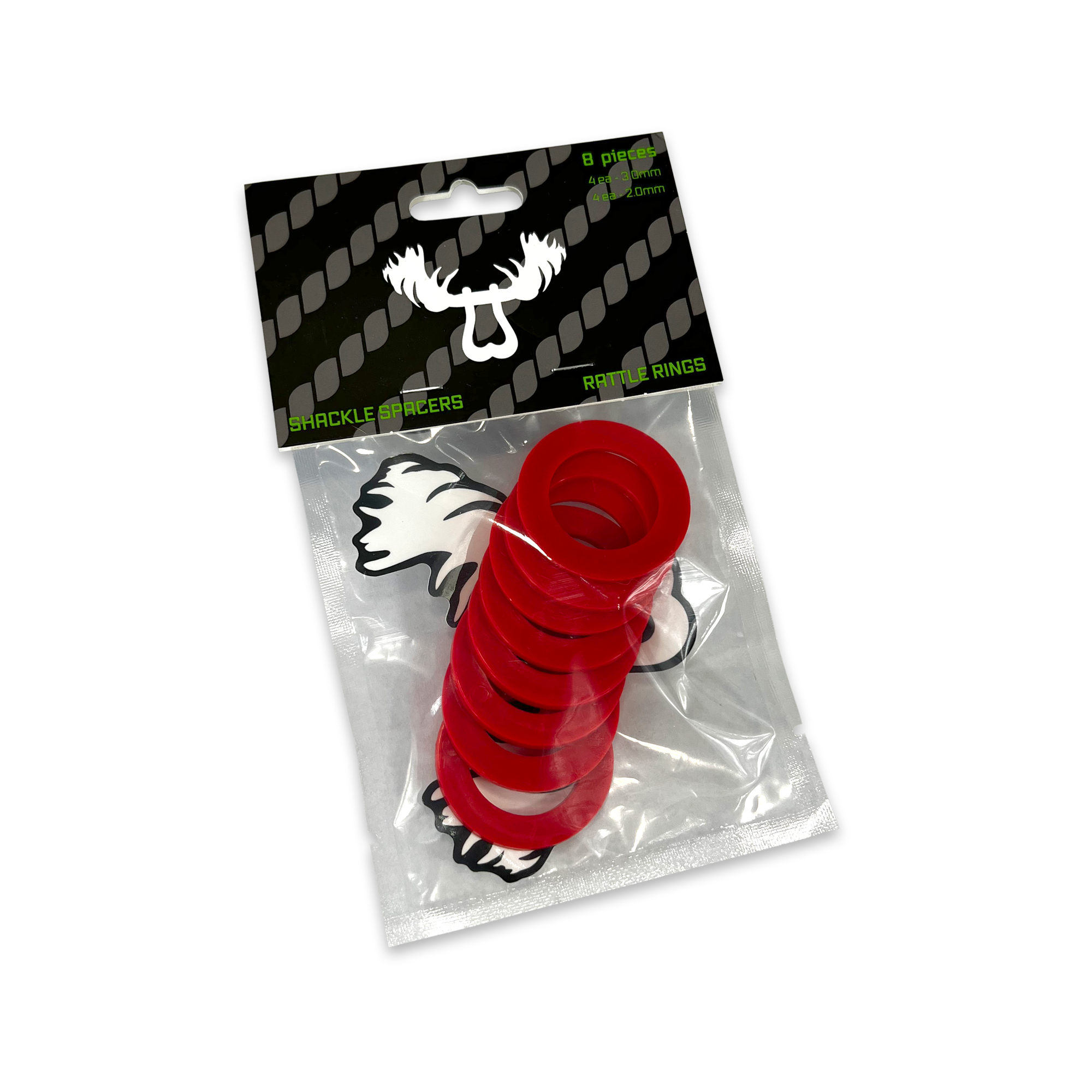 Moose Knuckle Offroad | Overlanding Recovery Shackle  Washer Isolator Spacers | Flame Red Jeep Bumper Rattle Rings