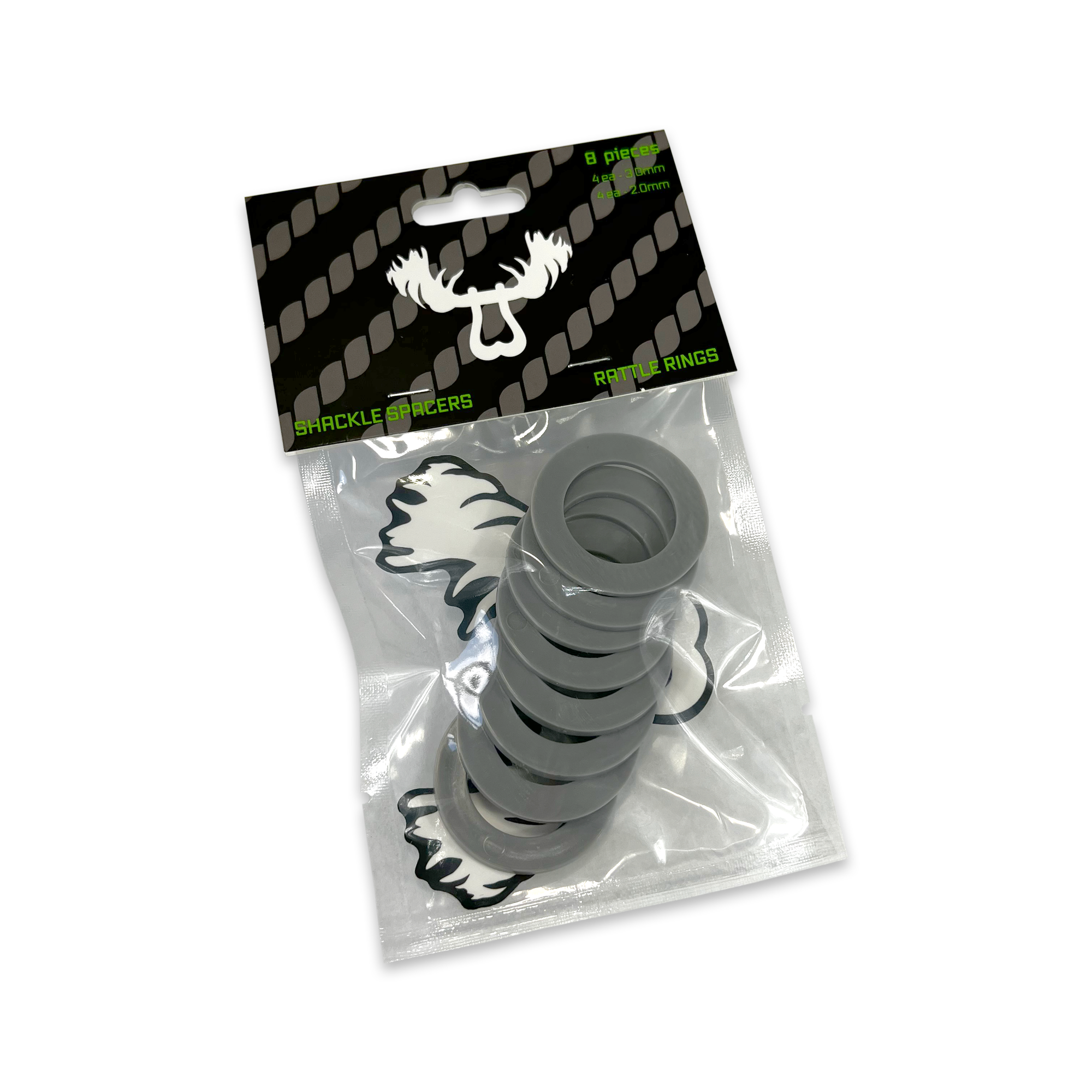 Moose Knuckle Offroad | Recovery Shackle Washer Isolator Spacers | Gun Gray Jeep Bumper Rattle Rings