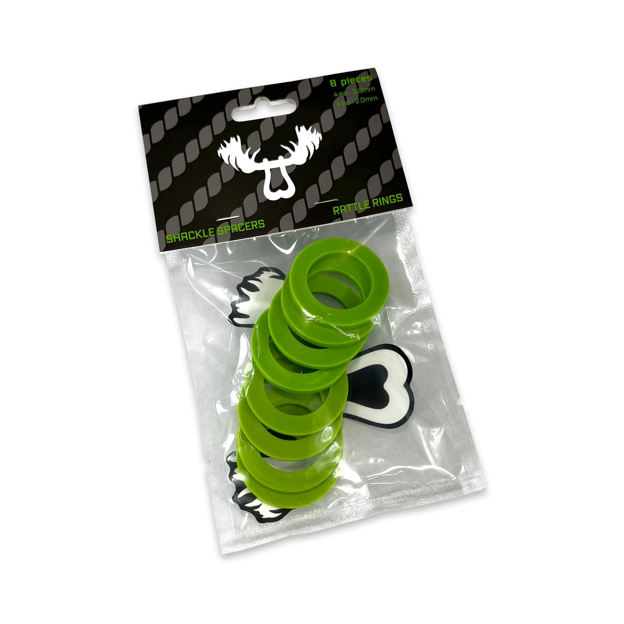 Moose Knuckle Offroad | Recovery Shackle Washer Isolator Spacers | Sublime Green Jeep Bumper Rattle Rings